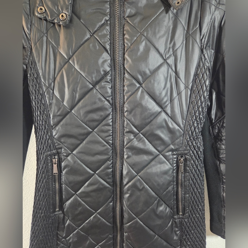 BCBGeneration Black Longline Quilted Lightweight … - image 3